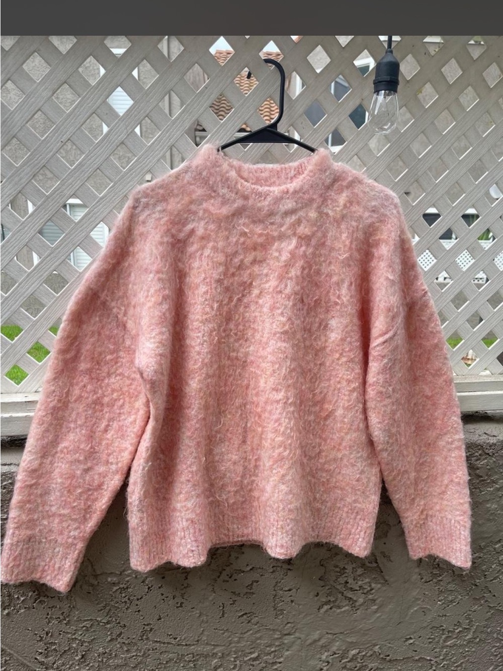 Topshop Soft Pink Fuzzy Crewneck Sweater
